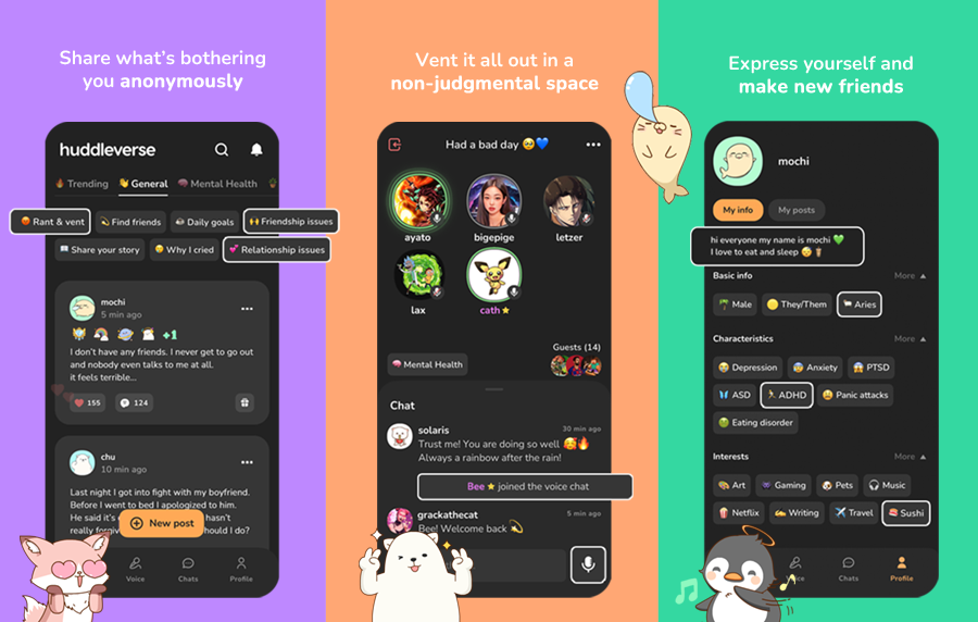 Huddle: A Groundbreaking Social Mental Health App 🟠